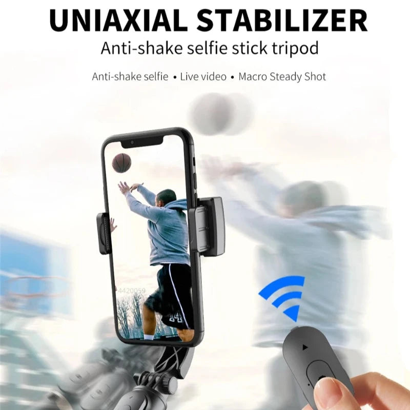 Foldable Wireless Stabilizing Selfie Stick Gimbal with Bluetooth for Smartphone