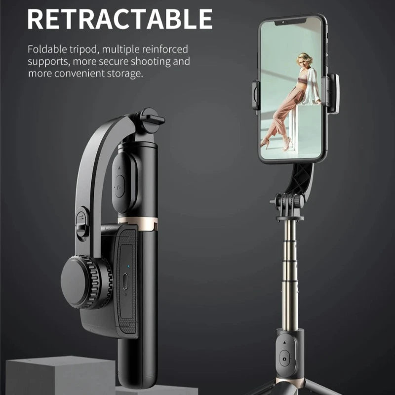 Foldable Wireless Stabilizing Selfie Stick Gimbal with Bluetooth for Smartphone