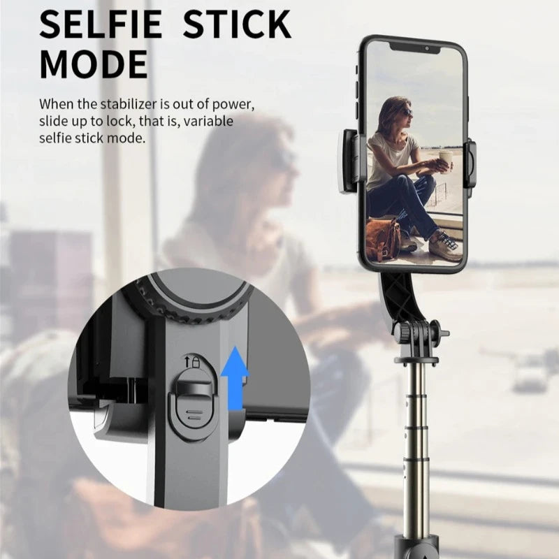 Foldable Wireless Stabilizing Selfie Stick Gimbal with Bluetooth for Smartphone