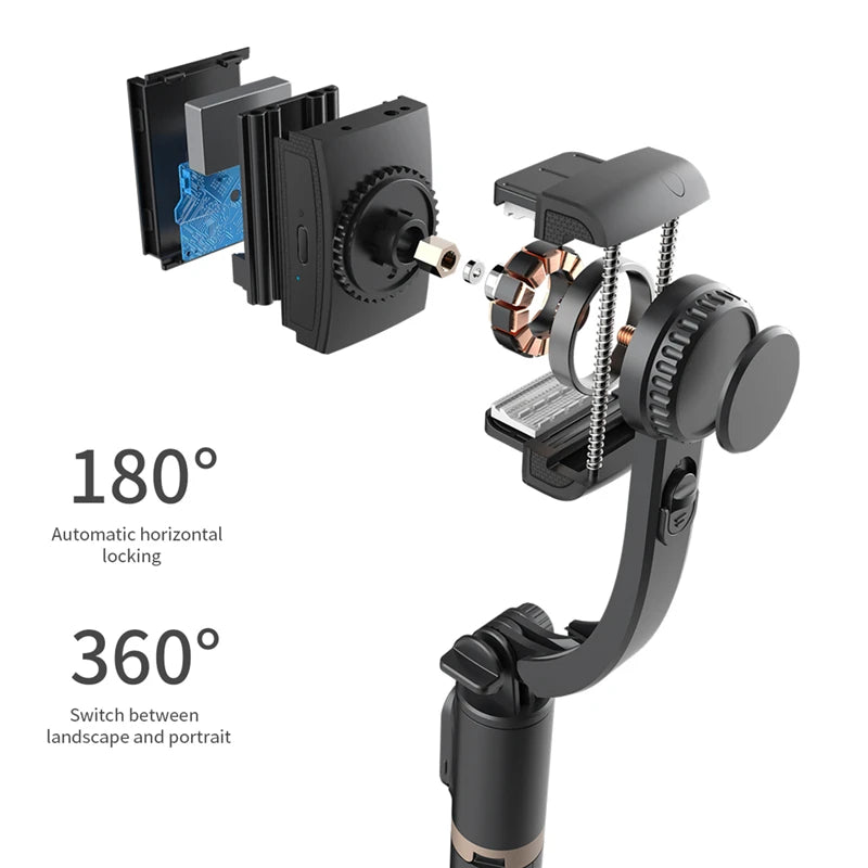 Foldable Wireless Stabilizing Selfie Stick Gimbal with Bluetooth for Smartphone