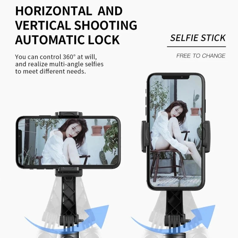 Foldable Wireless Stabilizing Selfie Stick Gimbal with Bluetooth for Smartphone