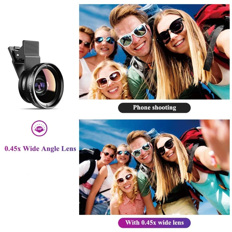 2-in-1 HD Super Wide and Macro Camera Lens for Smartphones