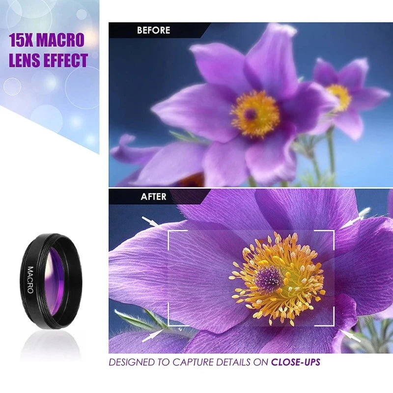 2-in-1 HD Super Wide and Macro Camera Lens for Smartphones