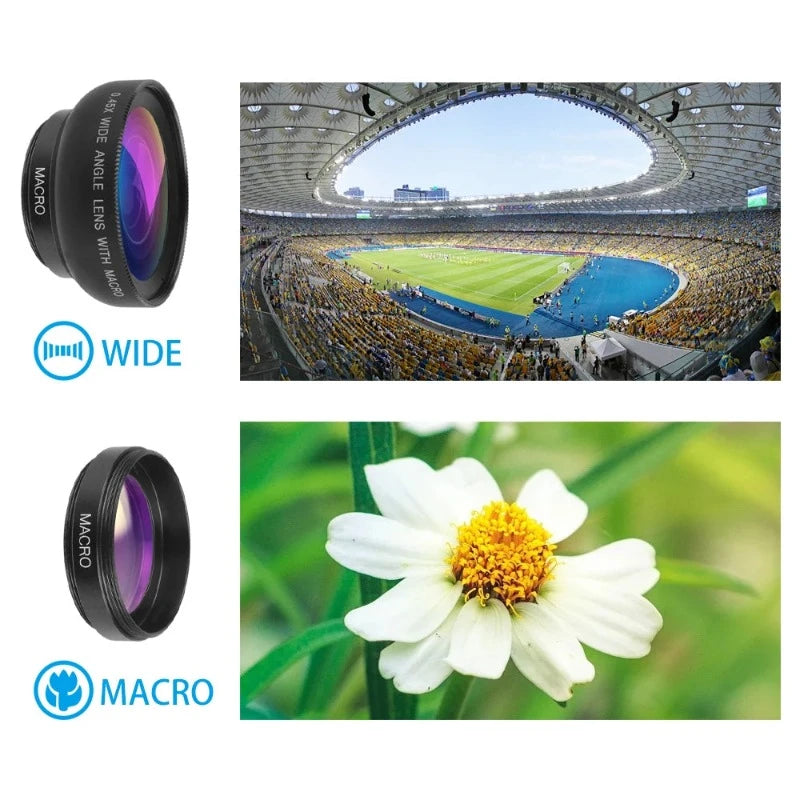 2-in-1 HD Super Wide and Macro Camera Lens for Smartphones