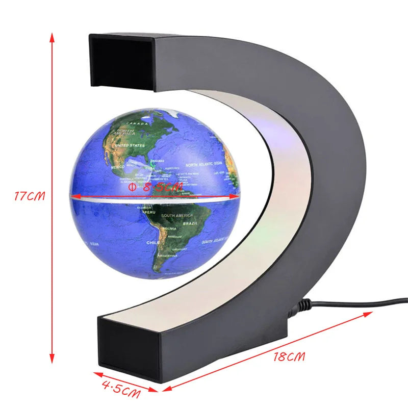 Levitating Magnetic Glowing World Map Globe Lamp