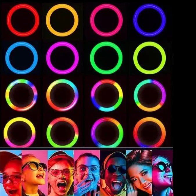 RGB Dimmable LED Selfie Ring Light With Tripod Stand