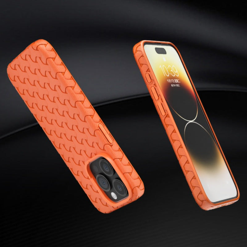 Interlocking Chevron Leather Woven Pattern Case for iPhone