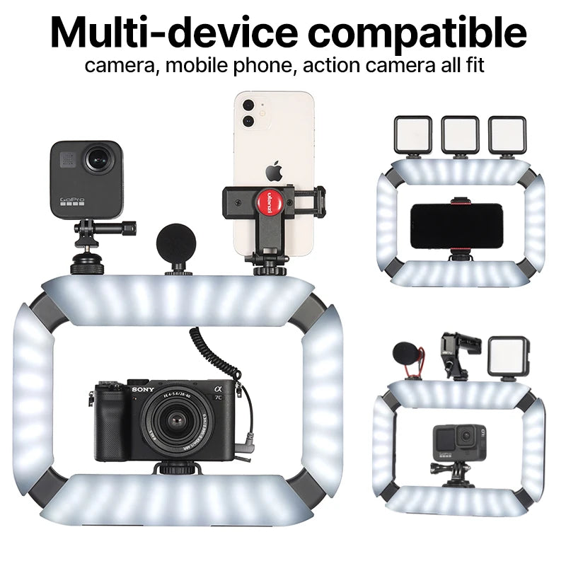 U200 LED Video Light Smartphone Video Rig