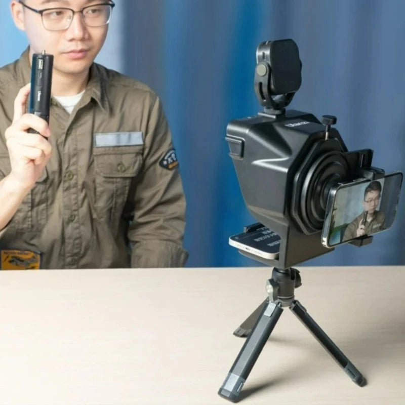 Multifunctional Mini Teleprompter with Remote for Smartphone and Camera