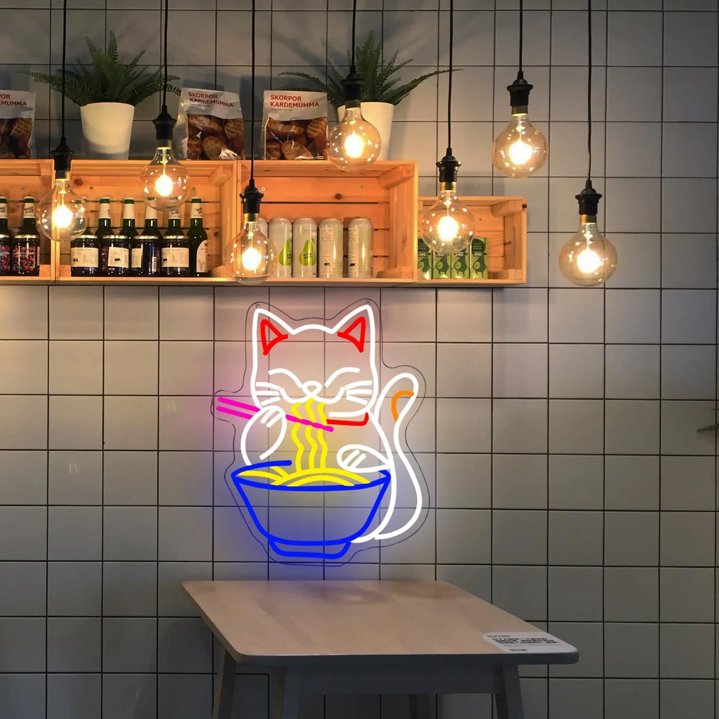 Cute Ramen Cat Neon USB LED Light Sign