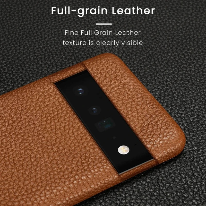 Full-Grain Pebble Leather Phone Case for Google Pixel