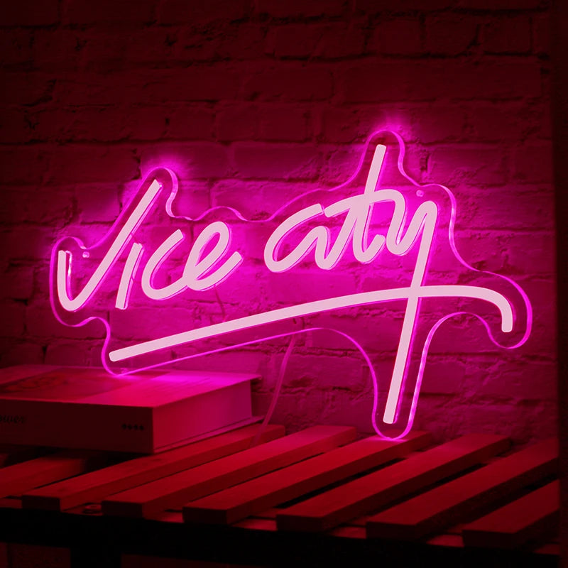 "Vice City" Pink Neon LED Sign