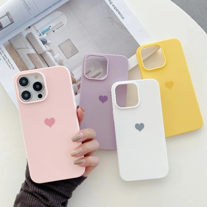 Love Heart Soft Phone Case For iPhone