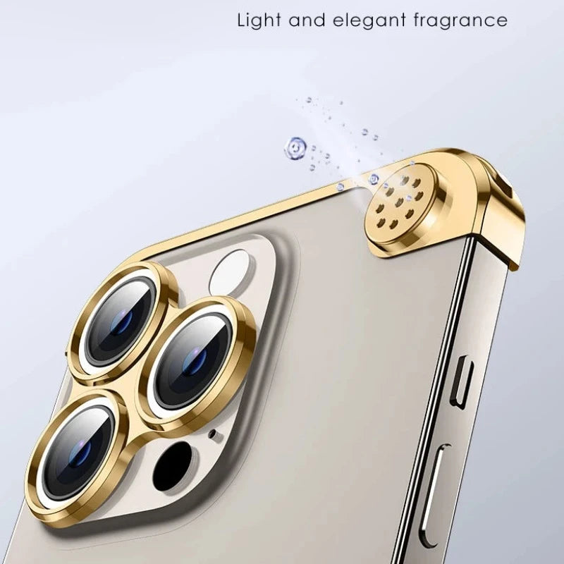 Shockproof Aluminum Aromatherapy Case with Metal Lens Protection for iPhone