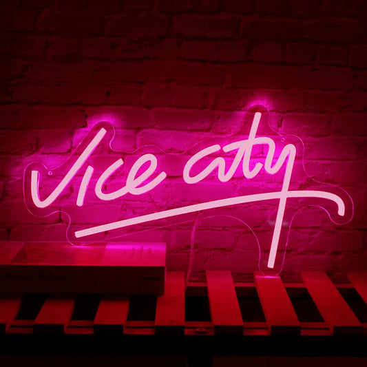 "Vice City" Pink Neon LED Sign