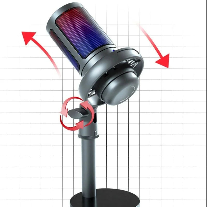 USB Microphone with RGB for Recording and Streaming on PC and Mac