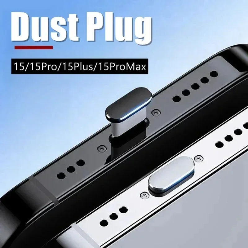 Dust Protection Luxury Metal Stop Plugs For iPhone 15