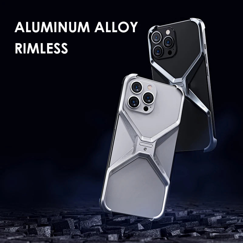 X Type Aluminum Alloy Removable Rimless Shockproof Case For iPhone