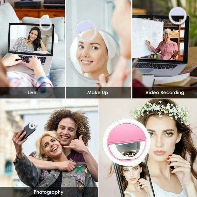 LED Selfie Ring Universal USB Chargeable Mobile Phone Light