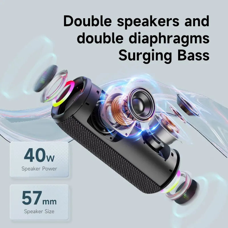 Portable IPX6 Waterproof HiFi Bluetooth Speaker with Bass Boost