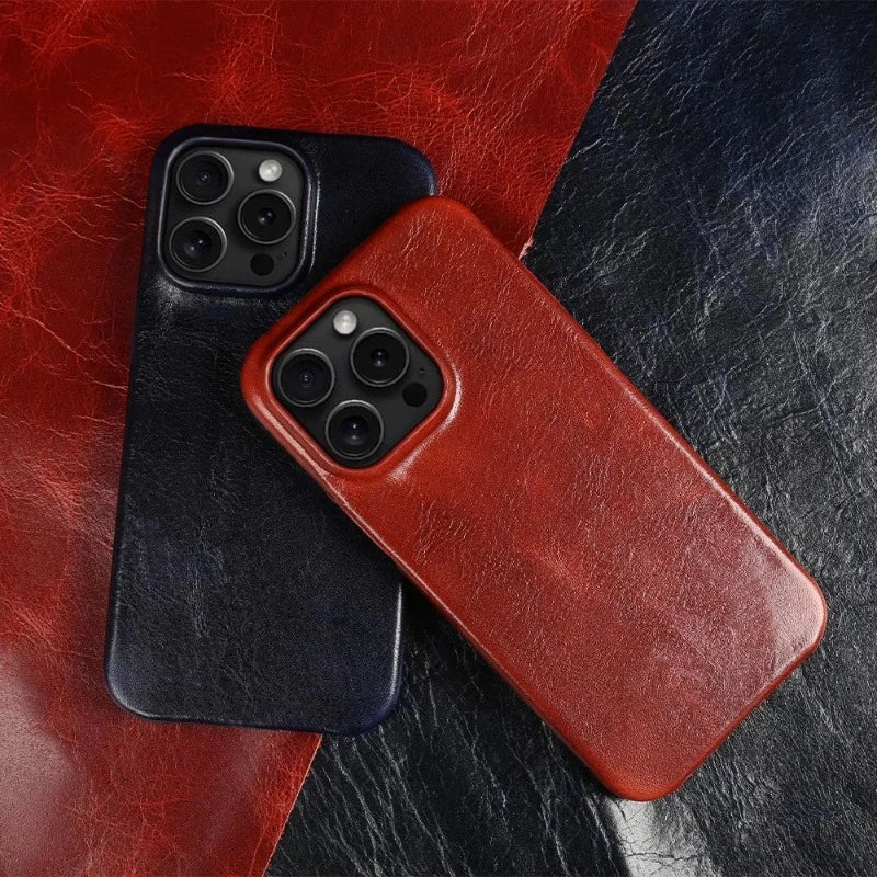 Genuine Leather Patina Cases For iPhone