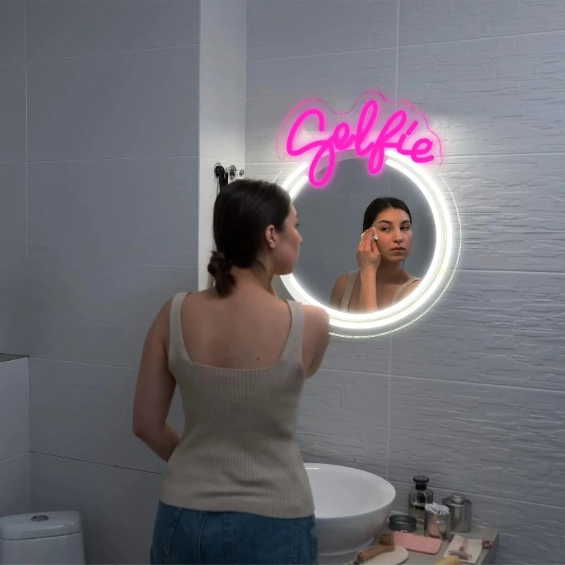 Selfie Circle LED Neon Mirror Light