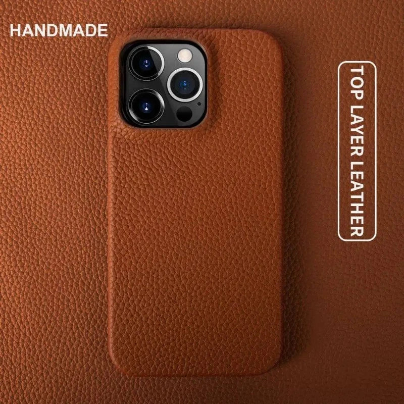 Handmade Pebble Leather Case for iPhone