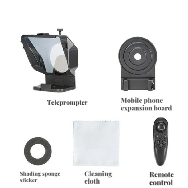 Multifunctional Mini Teleprompter with Remote for Smartphone and Camera