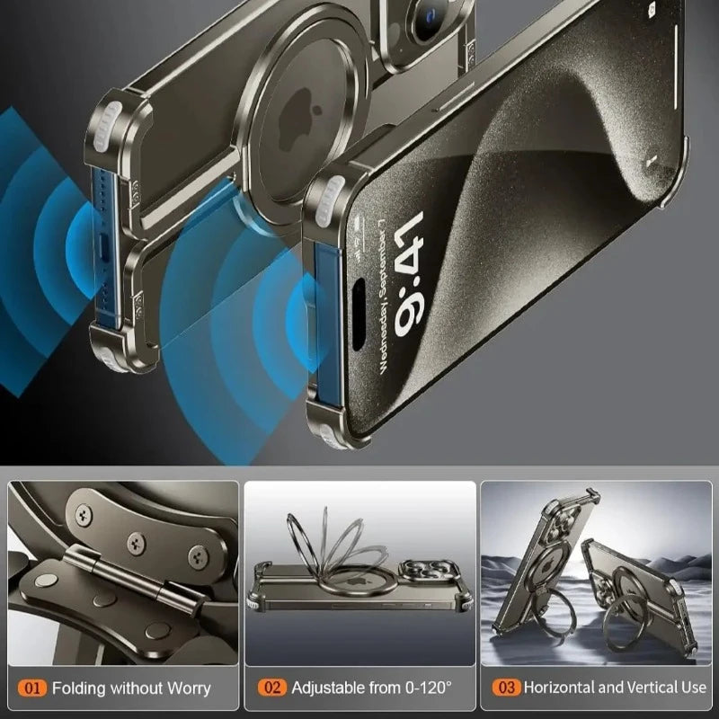 Aerospace Grade Aluminum Alloy Magnetic Phone Case For iPhone