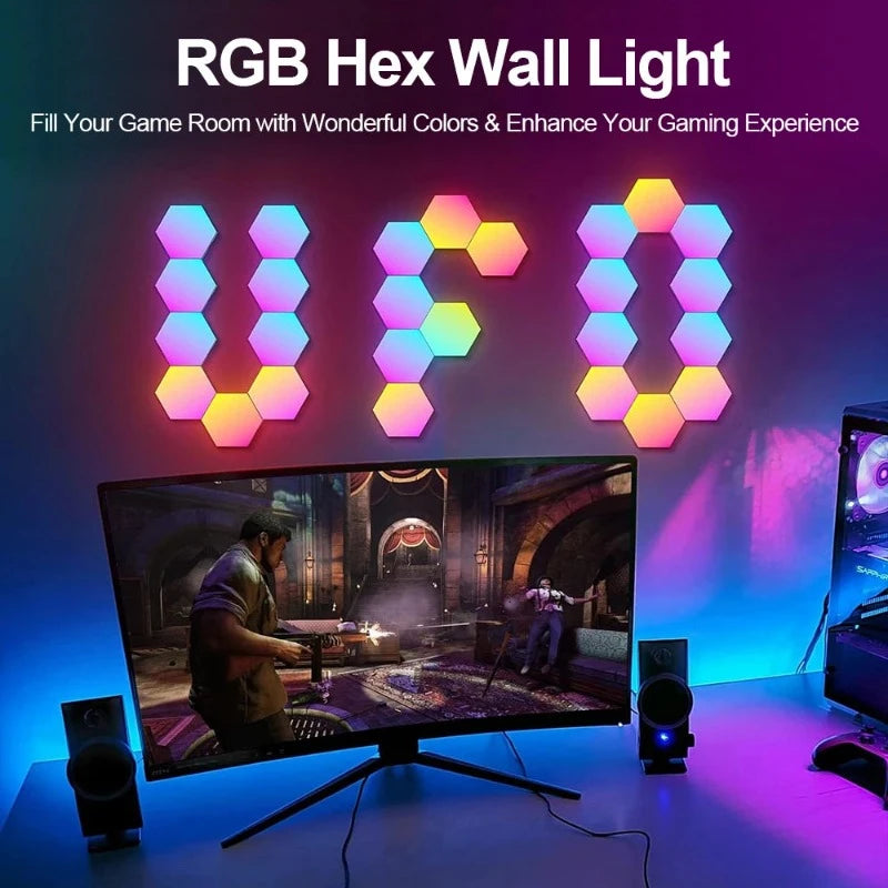 Modular RGB Honeycomb Hexagonal Wall Panel Smart Lights