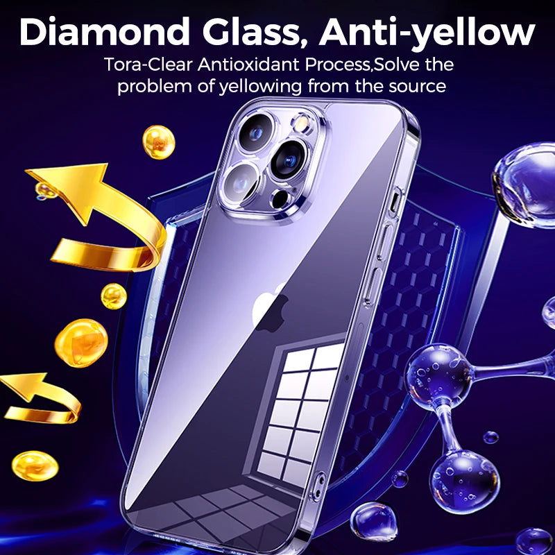 Diamond Anti-Drop Shockproof Clear Case For iPhone with Full Lens Protection