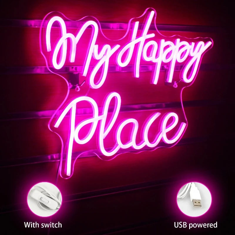 "My Happy Place" LED Neon Light Sign