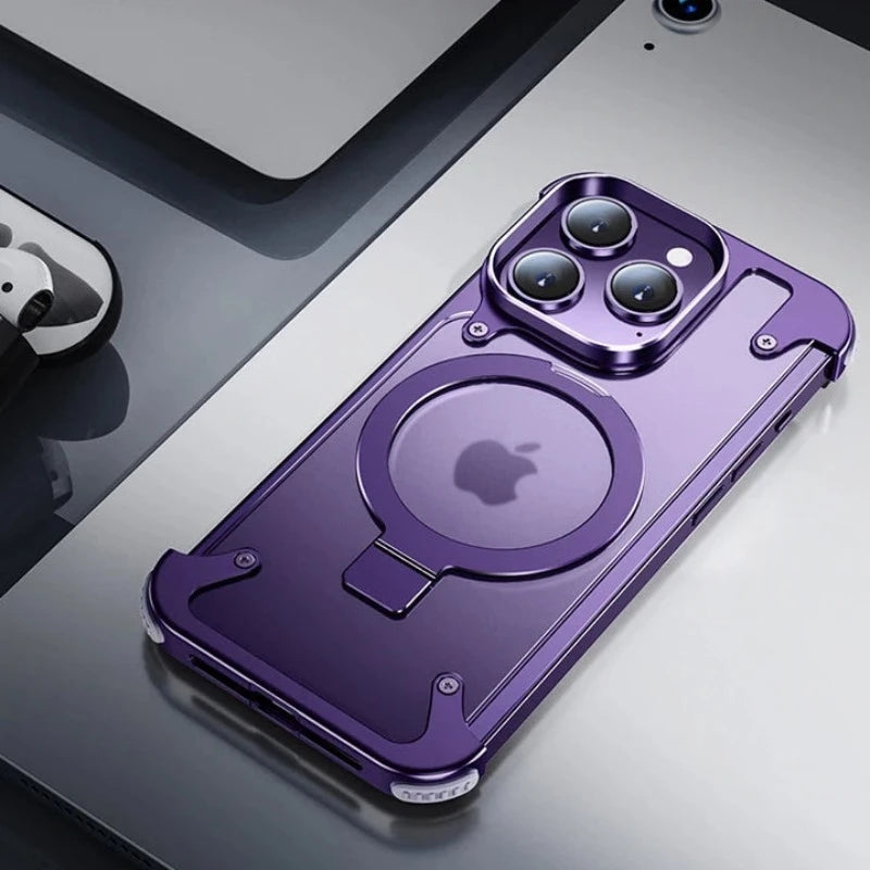 Rimless Aluminum Alloy Case with Frosted Matte Back Cover For iPhone