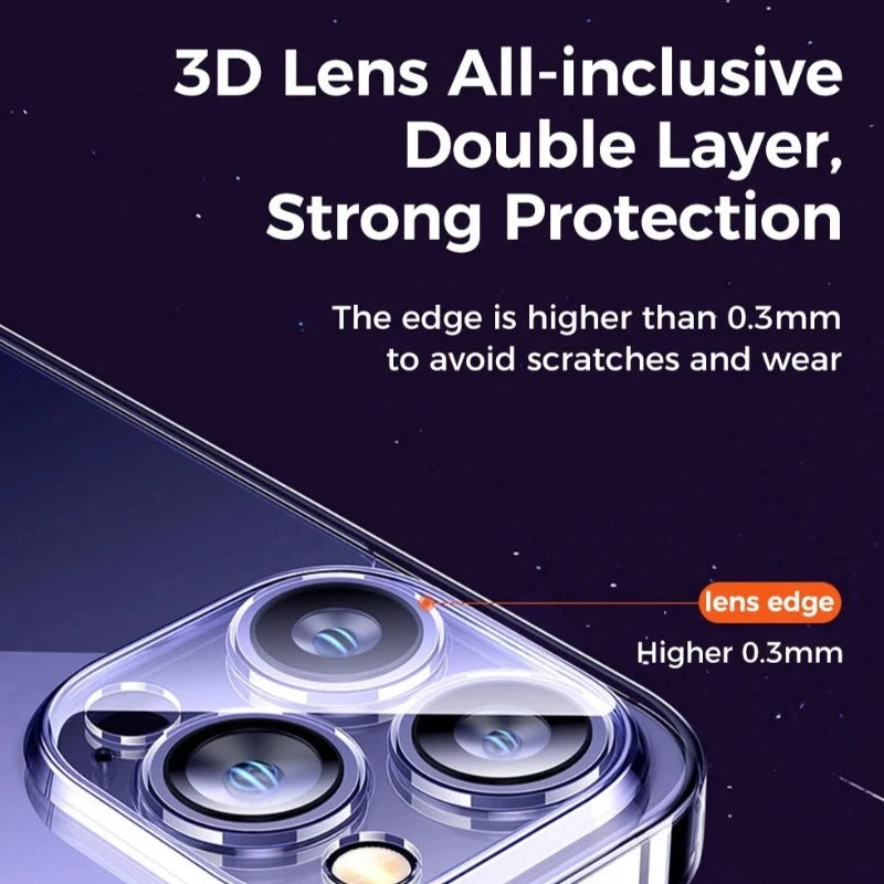 Diamond Anti-Drop Shockproof Clear Case For iPhone with Full Lens Protection