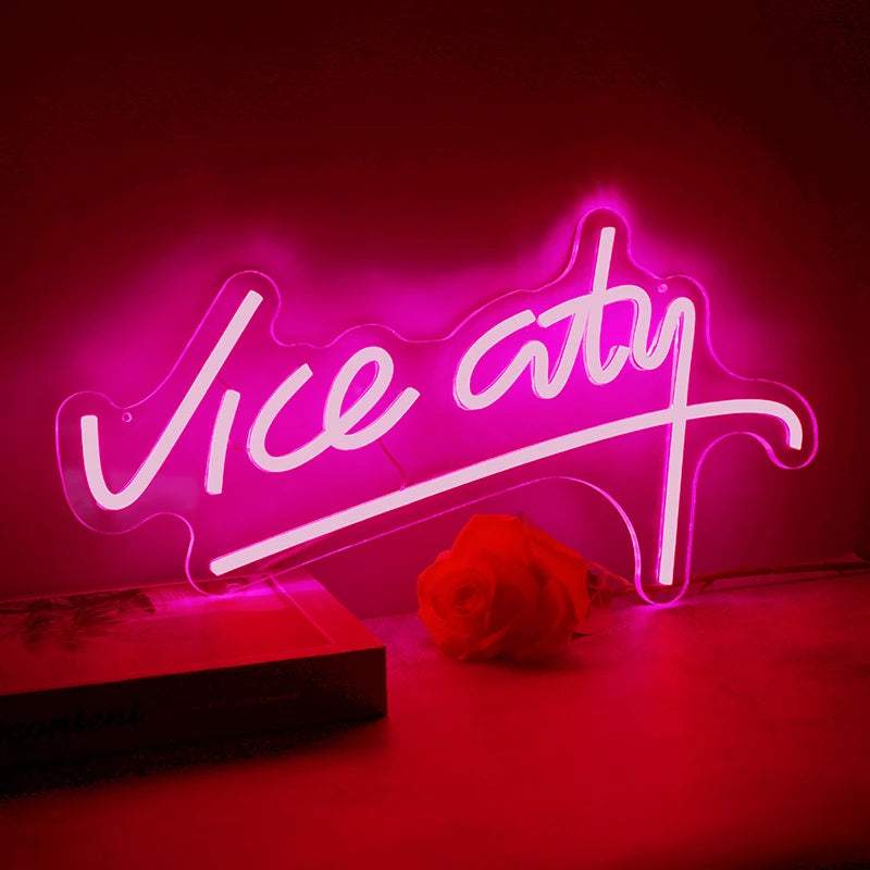 "Vice City" Pink Neon LED Sign