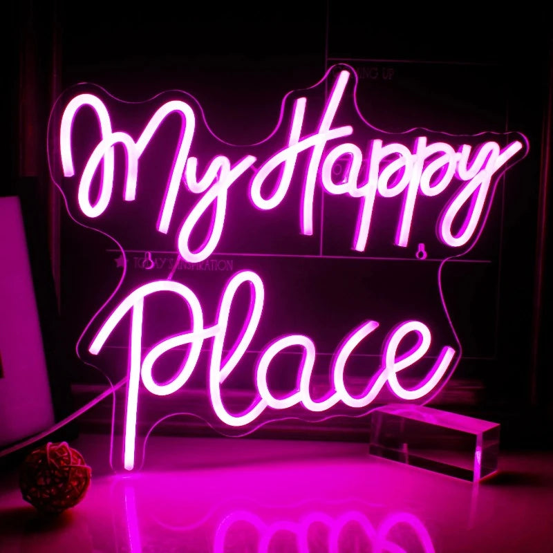 "My Happy Place" LED Neon Light Sign