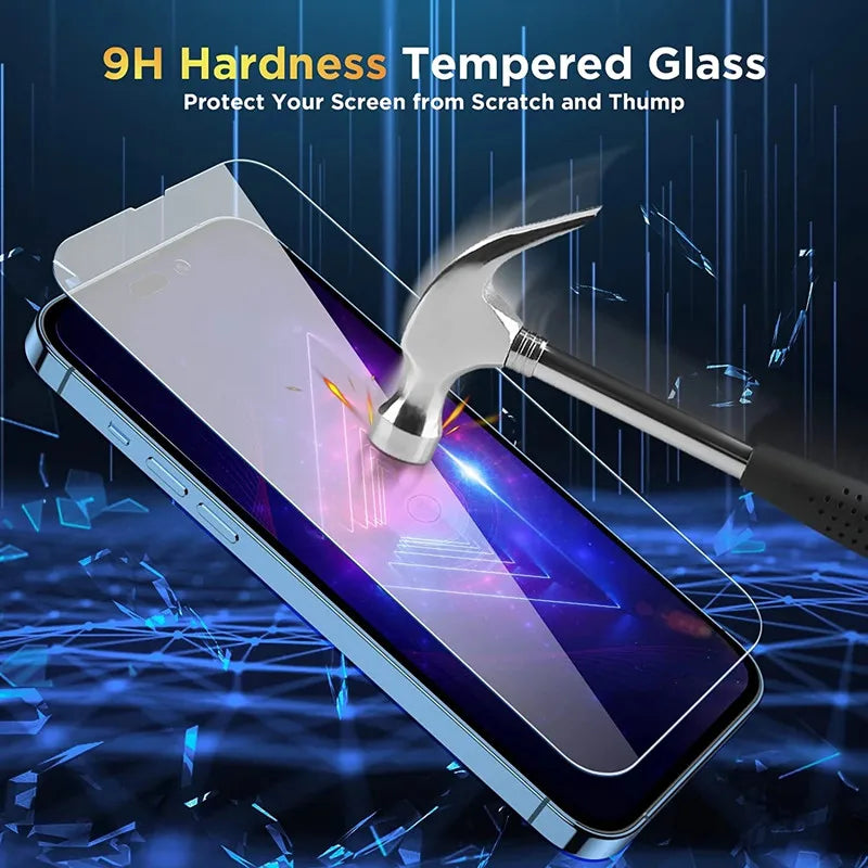 Full Cover Tempered Glass Screen Protector for IPhone with Camera Lens Protection - 3 Pack