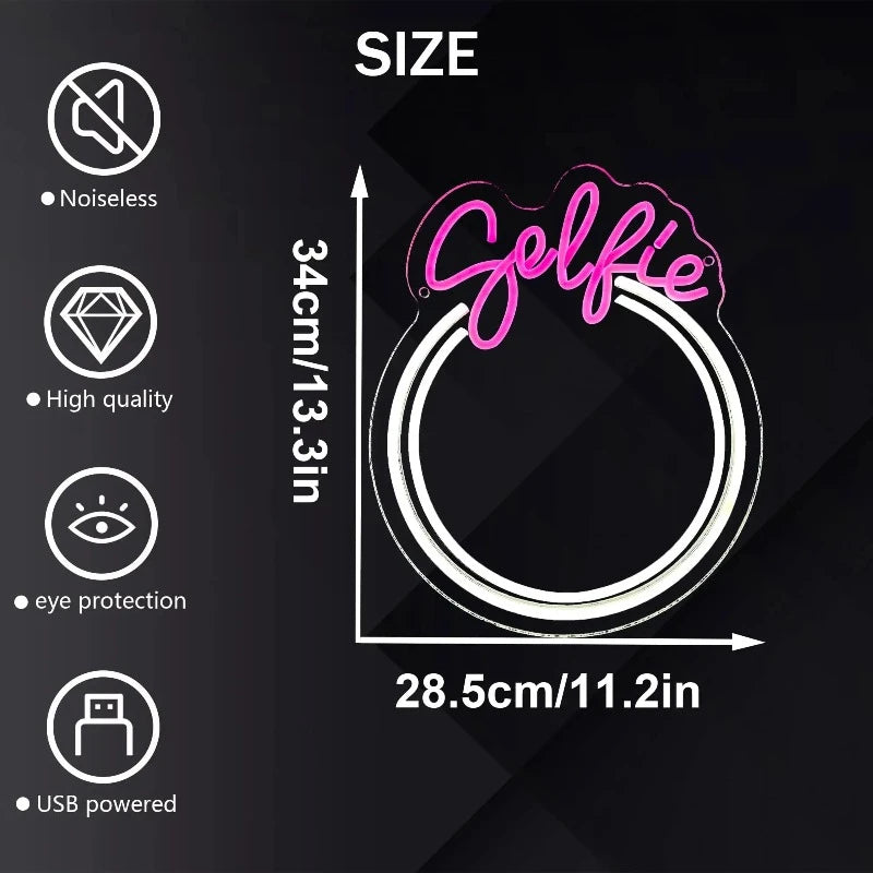 Selfie Circle LED Neon Mirror Light