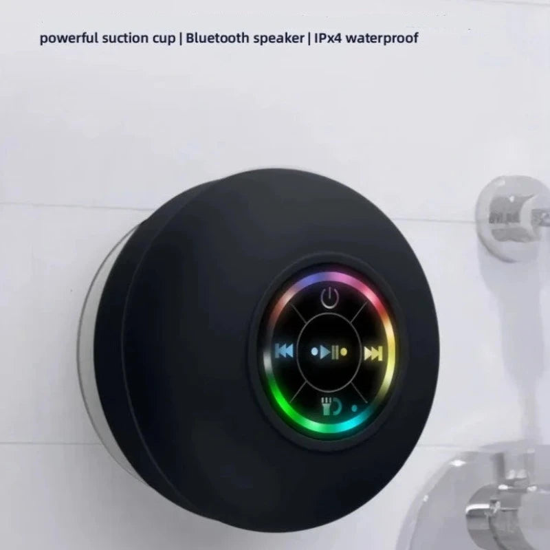 Waterproof Bathroom Audio Wireless Bluetooth Shower Speakers with RGB Lighting