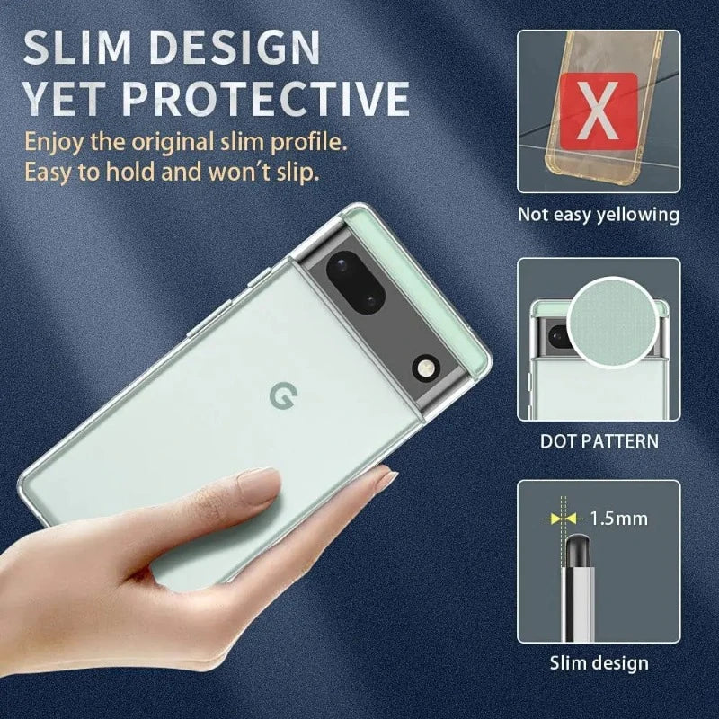 Slim Soft Silicone Clear Cover Phone Case for Google Pixel