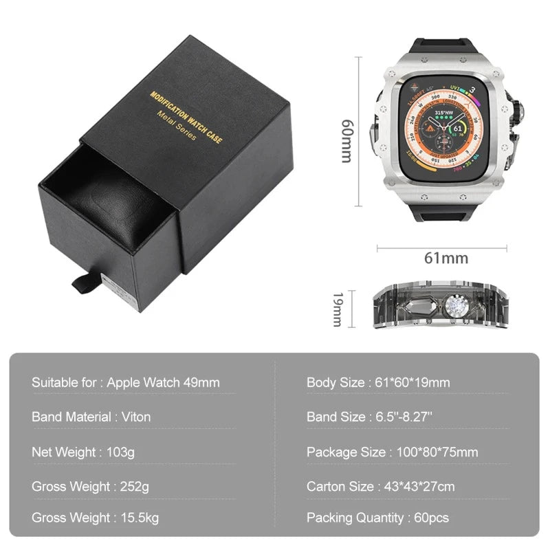 Richard Mille Inspired Ridged Bezel Luxury Modification Kit For Apple Watch