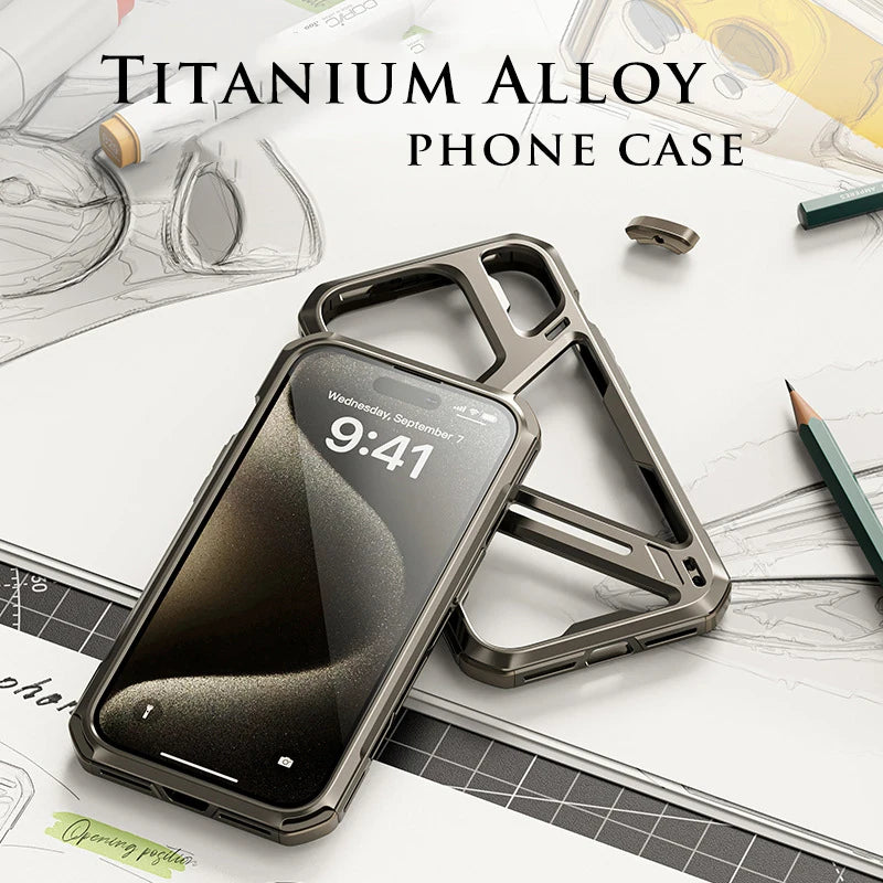 Patented Titanium Alloy Mechanical Phone Case For iPhone