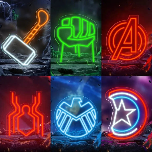 "Heroic" LED Neon Light Icons