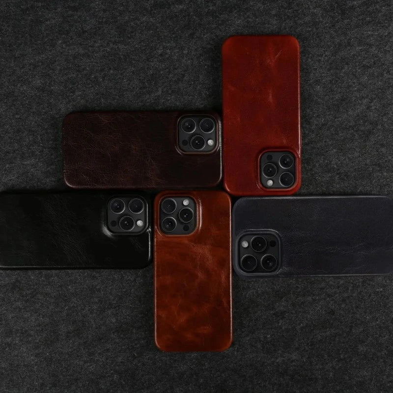 Genuine Leather Patina Cases For iPhone