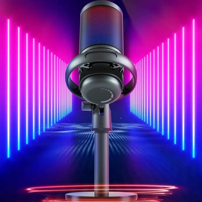 USB Microphone with RGB for Recording and Streaming on PC and Mac