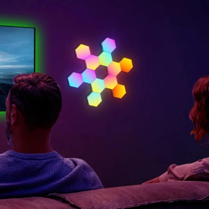 Modular RGB Honeycomb Hexagonal Wall Panel Smart Lights