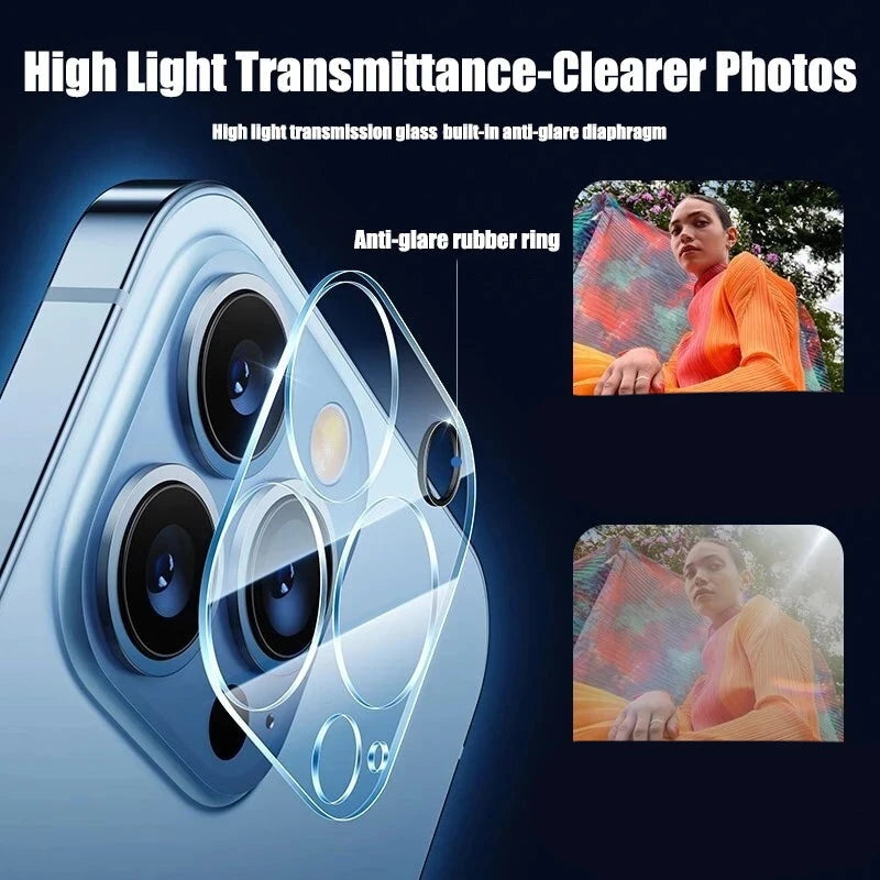 Full Cover Tempered Glass Screen Protector for IPhone with Camera Lens Protection - 3 Pack