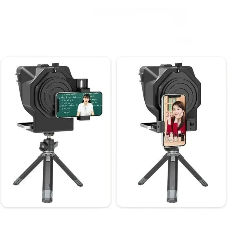 Multifunctional Mini Teleprompter with Remote for Smartphone and Camera