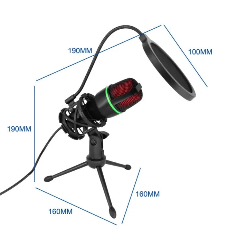 Professional RGB Condenser Microphone For Desktop