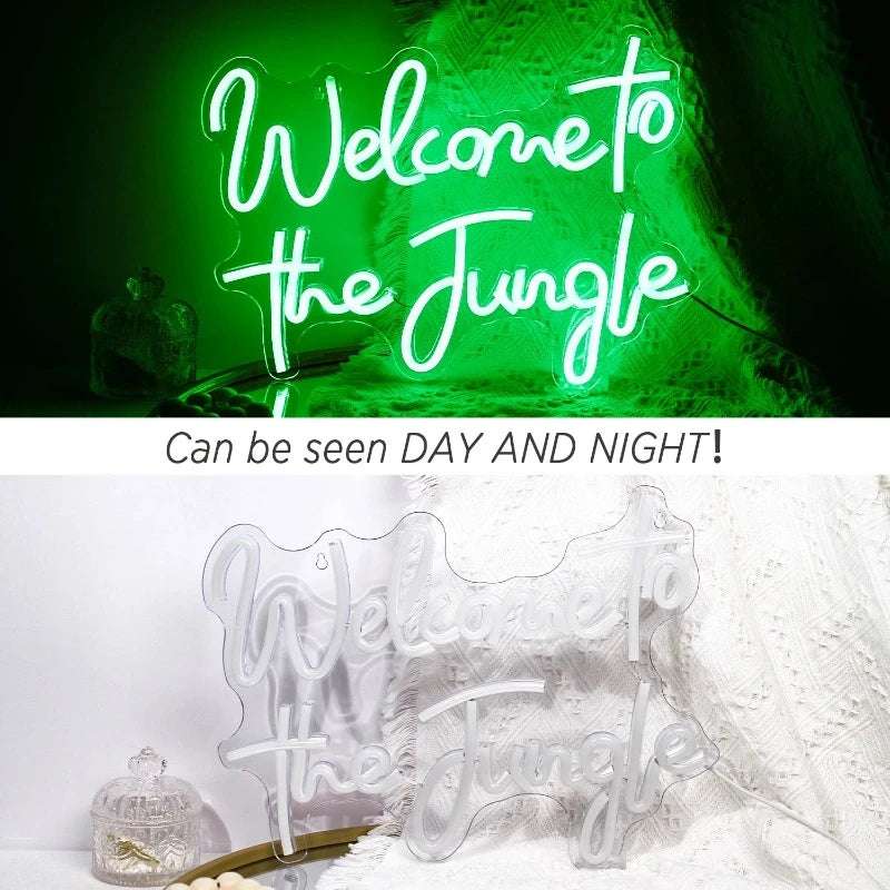 "Welcome to the Jungle" LED Neon Light Sign